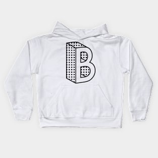 3D Ben Day Dot Isometric Letter B Kids Hoodie